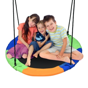 Gymax 40'' Flying Saucer Tree Swing Outdoor Play Set w/ Adjustable Ropes