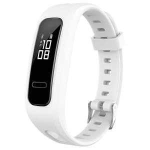 StrapsCo Silicone Rubber Watch Band Strap for Huawei Honor Band 4 Running Edition / 4e / 3e - White