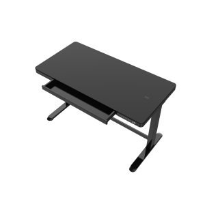 KOBLE JUNO motorized Smart Desk with Qi Wireless Charging for the SMART HOME OFFICE featured in Black/Black