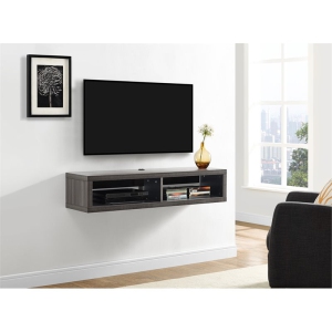 Wall Mounted Wood TV Console Entertainment Center Wall Decor 48-inch Gray