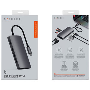 Satechi Type-C Multi-Port Adapter V2-4K HDMI, Ethernet, USB-C, SD/Micro, USB  3.0 MacBook Pro, MacBook Air, Windows Laptops Space Gray ST-TCMA2M - Best  Buy