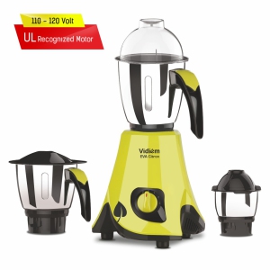 Vidiem Eva Citron 550W / 110V Mixer Grinder countertop , Blender, Stainless Steel Jars - Indian Mixer Grinder, Spice & Coffee grinder, Food Grain Mill for use in Canada / USA