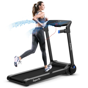 SuperFit 3HP Folding Electric Treadmill Running Machine w/ Bluetooth Speaker