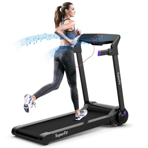 SuperFit 3HP Folding Electric Treadmill Running Machine w/ Bluetooth Speaker