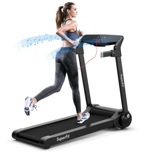 SuperFit 3HP Folding Electric Treadmill Running Machine w/ Bluetooth Speaker