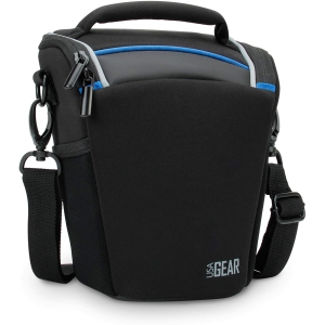 USA Gear Black Water-Resistant Camera Holster Bag & Travel Carrying Case with Protective Rain Cover