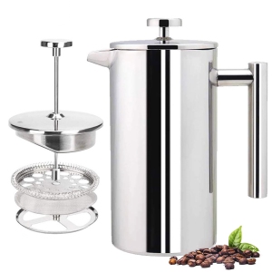 Stainless Steel French Press Coffee Maker 800ml Easy Clean Tea Pot with Filter - axGear
