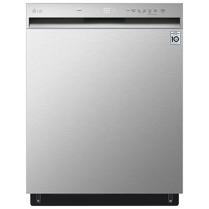 LG 24" 50dB Front-Control QuadWash Dynamic Dry EasyRack Dishwasher ENERGY STAR (LDFN3432T) - Stainless Steel