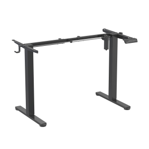 Uplite Electric Stand Up Desk Frame, Height & Width Adjustable Ergonomic Sit Standing Workstation Base, Motorized Heavy Duty Black Table Frame (Frame Only)