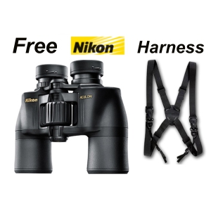 Nikon ACULON A211 10x50 Porro Prism Binoculars #8248 +Deluxe Harness. Nikon Canada Lifetime warranty