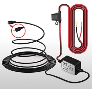 Tracki GPS Tracker - 12-24 Volt to Micro USB Vehicle Car Marine Wiring Cable and Kit for Tracki GPS Tracking Device.