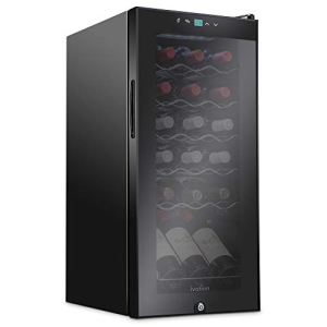 Ivation 18 Bottle Compressor Wine Cooler Refrigerator w/Lock | Large Freestanding Wine Cellar For Red, White, Champagne or Sparkling Wine | 41f-64f Digital Temperature Control Frid