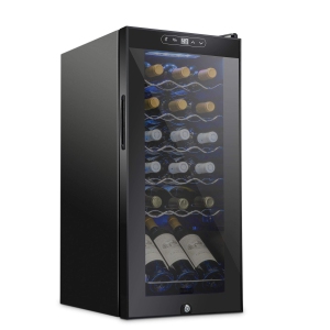 SCHMECKE 18 Bottle Compressor Wine Cooler Refrigerator w/Lock - Large Freestanding Wine Cellar - 41f-64f Digital Temperature Control Wine Fridge For Red, White, Champagne or Sparkl