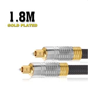 ISTAR 1.8M-5.9FT Digital Fiber Optical Toslink Cable Gold Plated Audio Lead for Home Theater, Sound Bar, TV, PlayStation (Nylon Braided)