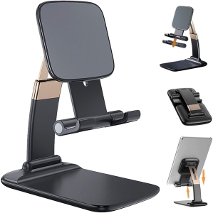 WINGOMART Cell Phone Stand Angle Height Adjustable Desktop Phone Holder Thick Case Friendly Phone Holder Stand for Desk - Refurbished Good