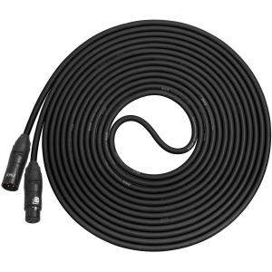 LyxPro 25 Feet XLR Microphone Cable Balanced Male to Female 3 Pin Mic Cord for Powered Speakers Audio Interface Professional Pro Audio Performance and Recording Devices - Black