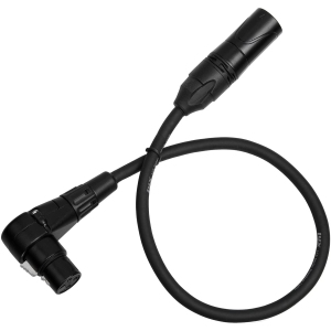 LyxPro 1.5 Feet Right Angle XLR Female to Male 3 Pin Mic Cord for Powered Speakers Audio Interface Professional Pro Audio Performance Camcorders DSLR Video Cameras and Recording Devices - Black