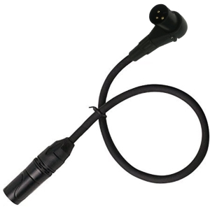 LyxPro 1.5 Feet Right Angle XLR Male to Female 3 Pin Mic Cord for Powered Speakers Audio Interface Professional Pro Audio Performance Camcorders DSLR Video Cameras and Recording Devices - Black