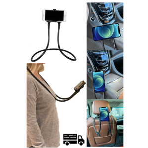 Stimula Lifestyle EZ Universal Multifunctional Flexible Adjustable Goose Neck for Bed Table Apple MagSafe iPhone 13 Mobile Phones Car Cup Holder Bracket Mount 360
