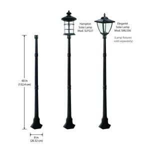 Classy Caps Black Aluminum Lamp Post Base LPB59