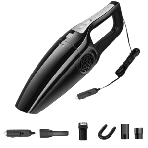 ISTAR Portable Wet/Dry Handheld Vacuum for Car Interior with 120W Power, 3600mbar Suction, 12V 4m Cord, Brush & Hose