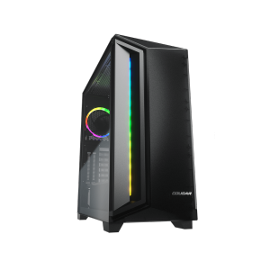 Cougar Dark Blader X7 RGB Mid Tower ATX Computer Case, Tempered Glass Side Panel, 1x 120mm ARGB VK120 Fan Pre-Installed, Translucent Black