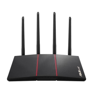 ASUS WIFI ROUTER AX1800 Dual Band 6 (802.11ax) Supporting MU-MIMO and OFDMA technology, with AiProtection Classic Network Security, Compatible with ASUS AiMesh System RT-AX55/CA(Black)