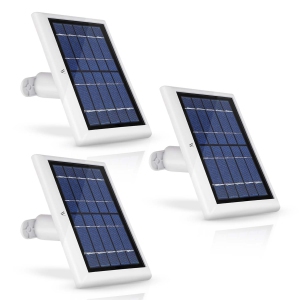 Wasserstein Solar Panel Compatible with Arlo Ultra/Ultra 2, Arlo Pro 3/Pro 4 and Arlo Floodlight ONLY with 13.1ft Cable (3 Pack, White)