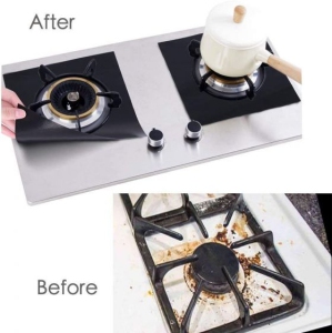 ISTAR Stove Burner Covers, Gas Stove Protectors Black Double Thickness, Reusable, Non-Stick, Fast Clean Liners for Kitchen/Cooking. 27 x 27cm (8- Pack)
