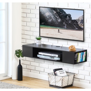 FITUEYES Floating Shelf TV Wall Mounted for AV Receiver Component Xbox，39 inch Black