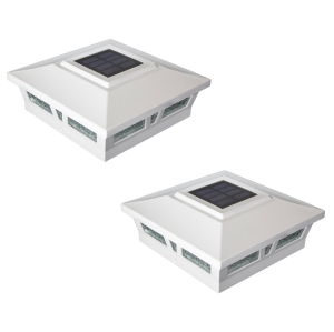 Classy Caps 6x6 White Aluminum Oxford Solar Post Cap SLX772W (2 Pack)