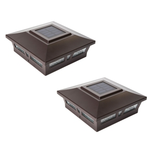 Classy Caps 6x6 Brown Aluminum Oxford Solar Post Cap SLX772C (2 Pack)