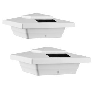 Classy Caps 4x4 White PVC Windsor Solar Post Cap SL4400 (2 Pack)
