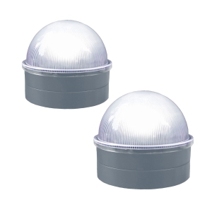 Classy Caps Silver Chainlink Summit Solar Post Cap CH2233S (2 Pack)