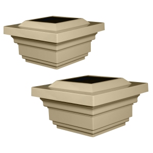 Classy Caps 4x4 Tan PVC Regal Solar Post Cap SLO78T (2 Pack)