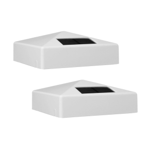 Classy Caps 4x4 White PVC Pyramid Solar Post Cap SL9901 (2 Pack)