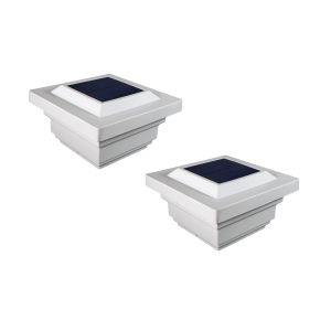 Classy Caps 4x4 White PVC Regal Solar Post Cap SLO78W (2 Pack)