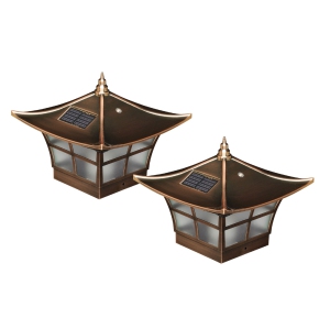 Classy Caps 4x4 Copper Plated Ambience Solar Post Cap SLO94 (2 Pack)