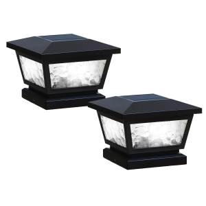 Classy Caps 5x5-4x4-3.5x3.5 Black Fairmont Solar Post Cap FS100B (2 Pack)
