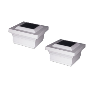 Classy Caps 5x5 White PVC Majestic Solar Post Cap SLO75W (2 Pack)