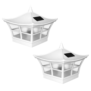 Classy Caps 5x5 White PVC Ambience Solar Post Cap SLO92 (2 Pack)