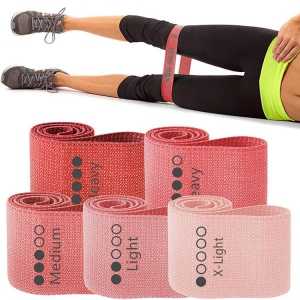 ISTAR Resistance Exercise Fabric Bands, Non-Slip Booty Workout Bands For Legs & Butt, 5 Levels Fitness Training Bands For Strength, Physical Therapy