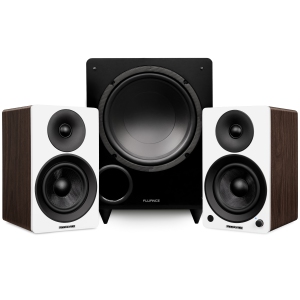 Fluance Ai41 Powered 5" Stereo Bookshelf Speakers, DB10 10" Powered Subwoofer, 15ft RCA Subwoofer Cable