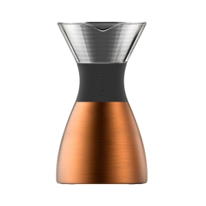 Asobu Copper Insulated Pour Over Coffee Maker (32 oz.) Double-Wall Vacuum, Stainless-Steel Filter, Stays Hot Up to 12 Hours