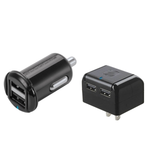Wall & Car Charger Combo Kit Revive 2.4 Amp Kit Includes 1 Wall Charger & 1 Car Charger Black 2 Port Each