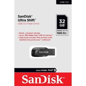 SanDisk - Flash Drive 32GB Ultra Shift USB 3.0 Black