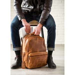 Fossil estate clearance leather backpack