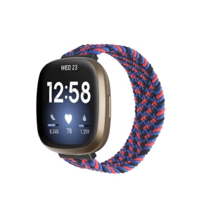 StrapsCo Patterned Elastic Nylon Watch Band Strap for Fitbit Sense - S - Fits 5.8" - 6.1" Wrist - Pink Blend