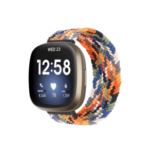 StrapsCo Patterned Elastic Nylon Watch Band Strap for Fitbit Sense - S - Fits 5.8" - 6.1" Wrist - Space Blend 01