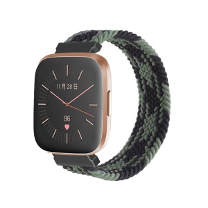 StrapsCo Patterned Elastic Nylon Watch Band Strap for Fitbit Versa & Versa 2 - L - Fits 6.6" - 6.9" Wrist - Houndstooth